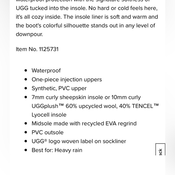 New UGG yellow Drizlita rain boots sherpa insole sz EU 38 7.5 8 - Picture 9 of 9